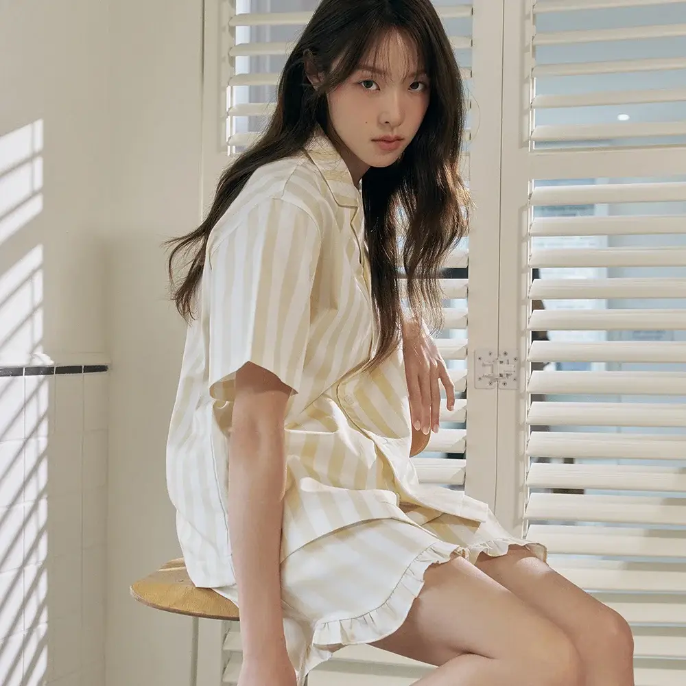 [세이드][w] 두스 클라우드핏 스트라이프 셔츠 파자마 셋업